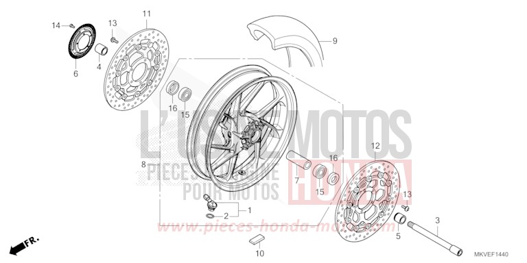 FRONT WHEEL for Forza 750 MAT WARM ASH METALLIC (YR386) from 2025